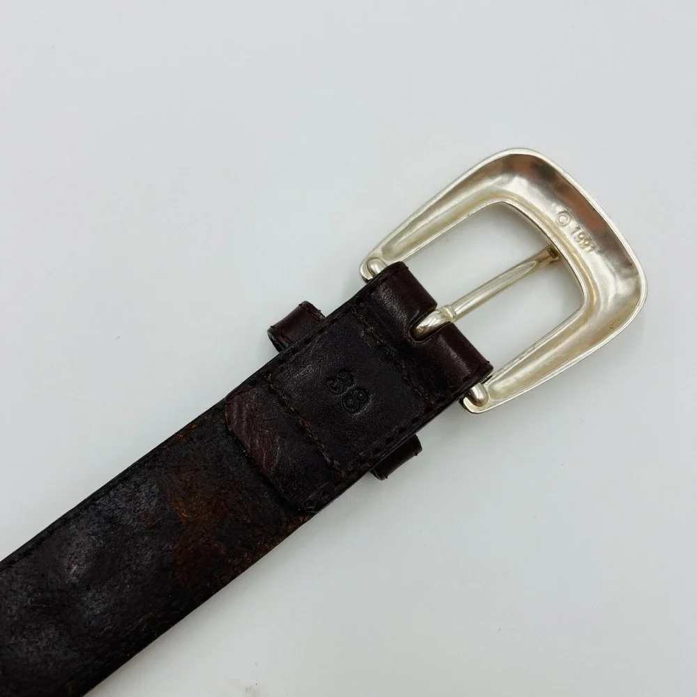 The Territory Ahead Mens 38 Braided Leather Leaf Belt Colorful Western Boho 90s
